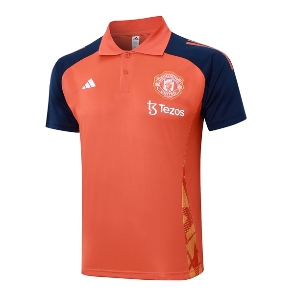 Polo Manchester United 2024-2025 Orange Blau 2